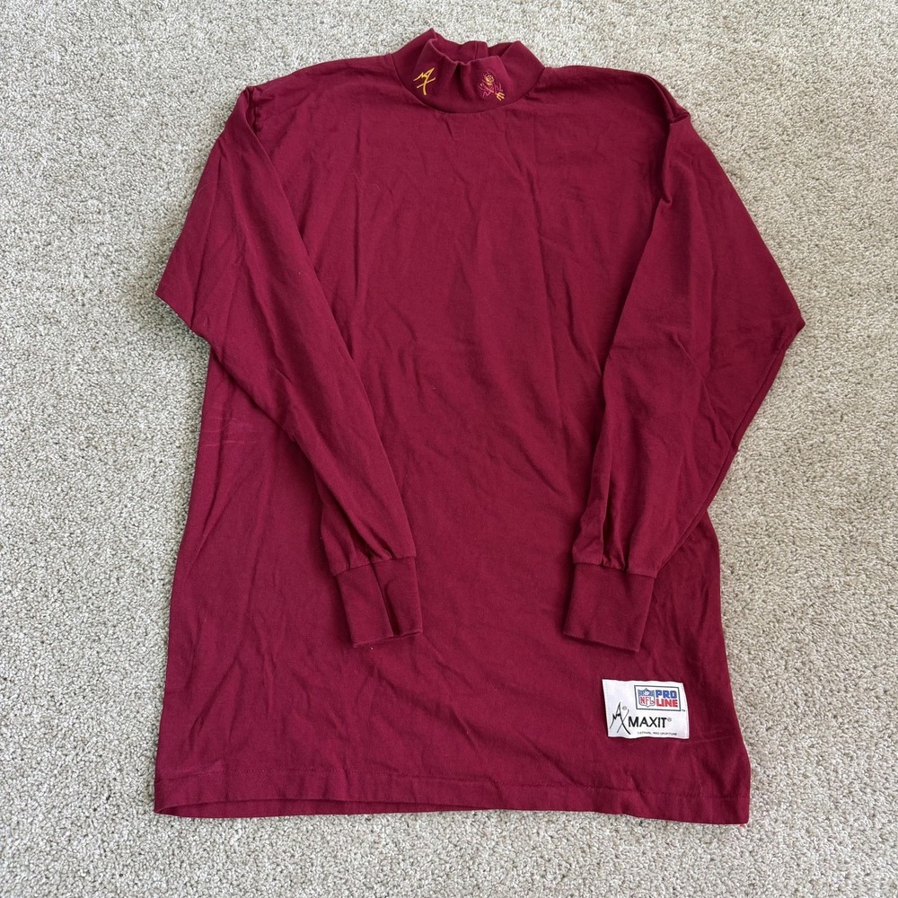 Vintage NFL Pro Line Shirt Mens Large Red NFL Football Maxit Mock Neck Top
